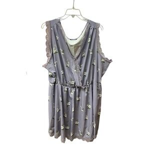 Bloomchic Lavender & Floral Print Midi Dress Size 30 Flowy Fairy Cottagecore‎